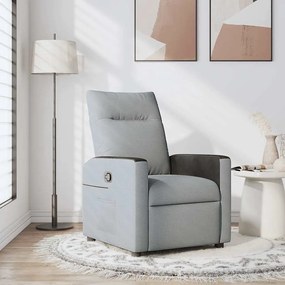 vidaXL Poltrona reclinável tecido cinzento-claro