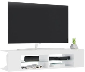 Móvel de TV com luzes LED 135x39x30 cm branco brilhante