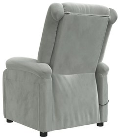 Poltrona de massagens veludo cinzento-claro