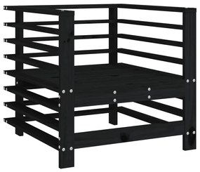 Cadeiras de jardim 2 pcs madeira de pinho maciça preto