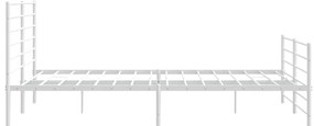 Estrutura de cama com cabeceira e pés 193x203 cm metal branco