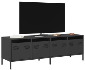 Móvel de TV 135x39x43,5 cm aço laminado a frio preto