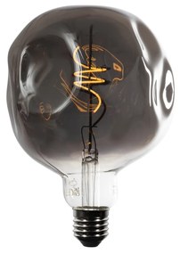 Lâmpada LED E27 regulável com filamento espiral G125 espelhada prata 4W 75 lm 1800K