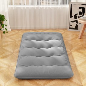 Colchão enrolável para o chão com capa lavável e com bolsa de transporte 200 x 90 x 10 cm - cinzento