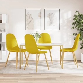 Cadeiras de jantar 4 pcs veludo amarelo mostarda