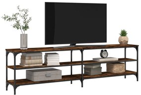 Móvel p/ TV 180x30x50cm derivados madeira/metal carvalho fumado
