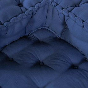 Puffes Modulares 3 Peças em Tecido Índigo