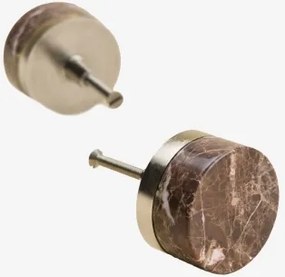 Pack De 2 Puxadores Em Pedra Natural E Aço Inoxidável Osmery Mármore Castanho Emperador & Cinza Escovado - Sklum