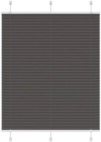 vidaXL Preto Plissada Cega 110x100 cm Largura Tecido 109,4cm Poliéster