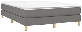 Cama com molas/colchão 140x190 cm tecido cinzento-escuro