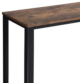 Mesa de consola de estilo industrial simples 101,5 x 80 x 35 cm Castanho Vintage-preto