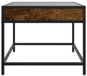 Mesa de centro luzes LED Infinity 50x50x41 cm carvalho fumado