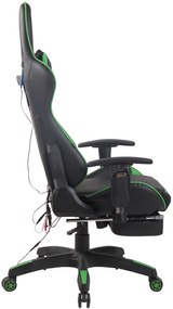 Cadeira Gaming Turbo XFM em imitação de pele com aquecimento preto/verde