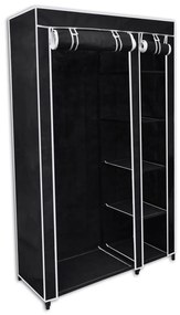 60719 vidaXL Roupeiro dobrável preto 110 x 45 x 175 cm