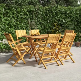 vidaXL Cadeiras de jardim dobráveis 6 pcs 55x61x90 cm teca maciça