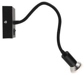 Candeeiro de parede moderno flexível USB preto - Zeno