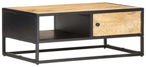 Mesa de centro c/ porta esculpida 90x55x36 cm mangueira áspera