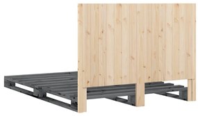 Estrutura de cama com cabeceira 140x200 cm pinho maciço cinza