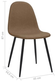 Cadeiras jantar 4 pcs 45x54,5x87cm couro art. castanho-escuro