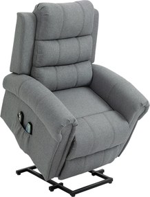 HOMCOM Poltrona Reclinável Elétrica Levanta Pessoas com Massagem Vibratória e Aquecimento 90x91x106 cm Cinza | Aosom Portugal