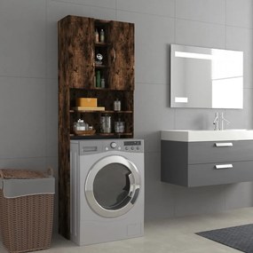 vidaXL Armário máquina lavar roupa 64x25,5x190 cm carvalho fumado