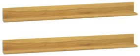 338261 vidaXL Prateleiras de parede 2 pcs 110x10x10 cm madeira de teca maciça