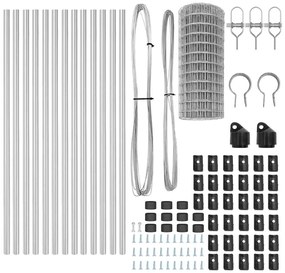 Cerca Euro com 13 postes, 0,6x25m, em aço galvanizado