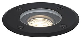 Foco de chão exterior moderno preto 35 mm ajustável IP65 - Delux Moderno