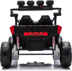 Buggy elétrico para Crianças 24V, 4x200W, 2 lugares TURBO 23, Rodas Espuma EVA, Assento Couro ecológico Vermelho