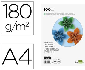 Cartolina 180 gr 100 Folhas Din A4 Verde Bilhar