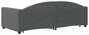 Sofá-cama com gavetão 90x190 cm tecido cinzento-escuro