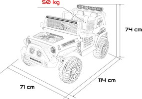Jipe elétrico para Crianças 12V Jeep BEAST 4x4, Rodas de espuma EVA, Assento Couro ecológico Preto