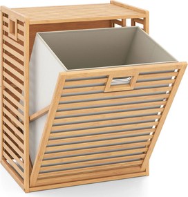 Cesto para Roupa Suja, 50 x 35 x 64 cm, Abertura Frontal, Cor Nogueira