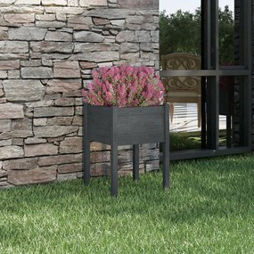 vidaXL Vaso de jardim 50x50x70 cm madeira de pinho maciça cinzento