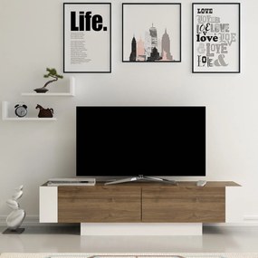 Móvel TV Matera – Nogueira e Branco – 150 x 41,6 x 31,5 cm