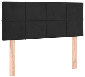 Cama box spring c/ colchão/LED 120x200 cm veludo preto