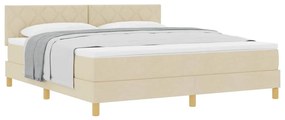 Cama Box Spring com Colchão Creme 180x200 cm Tecido