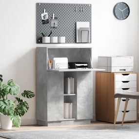 Mesa Cinza Concreto Cinza concreto Madeira engenheirada Padrão