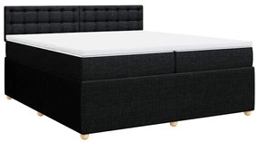 Cama com molas/colchão 200x200 cm tecido preto