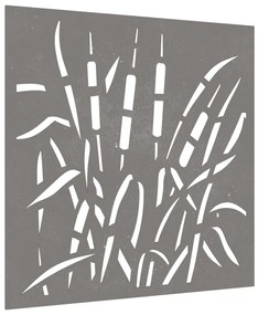 Decoração p/ muro de jardim 555x55 cm aço corten design relva