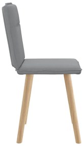 Cadeiras de jantar 2 pcs tecido cinzento-claro