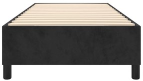Estrutura de cama sem colchão 100x200 cm veludo preto