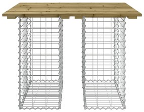 Banco de jardim c/ design gabião 100x102x72 cm pinho impregnado