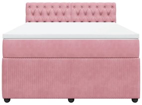 Cama com molas/colchão 140x190 cm veludo rosa