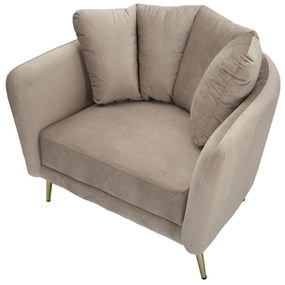 POLTRONA KIEV 88X77X74 CM CINZA E DOURADO