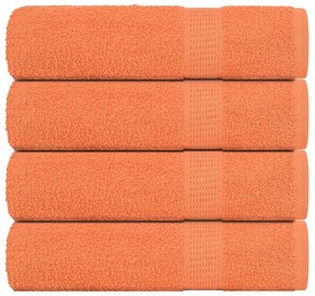 Toalhas de banho 4 pcs 70x140 cm 360 gsm 100% algodão laranja