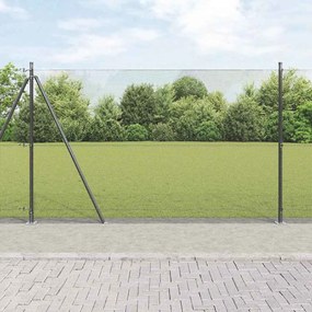 vidaXL Cerca de Arame Soldado com 7 Postes Flanged Cinza 1.5x10 m Aço