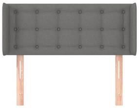 Cabeceira de cama c/ abas tecido 83x16x78/88 cm cinzento-escuro