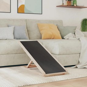 Rampa para cães 100x40 cm madeira de abeto maciça cinzento