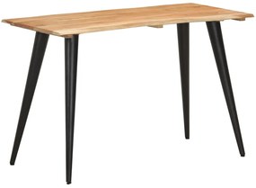 vidaXL Mesa de jantar com arestas vivas 120x60x75 cm acácia maciça